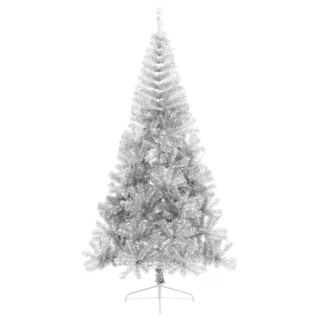 Vidaxl KunstkerstBoom metà con tappo da 240 cm standard colorato in argento