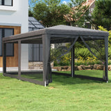 Stan Vidaxl Party s 6 bočními stěnami síťoviny 3x6 m HDPE Anthracite -colored