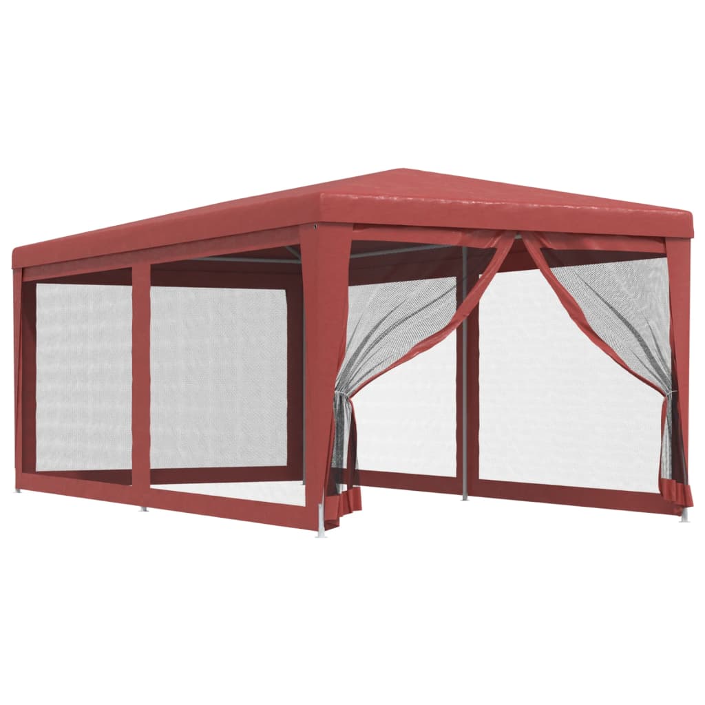 Tenda da festa Vidaxl con 6 pareti laterali a maglie 3x6 m hdpe rosse