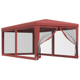 Tenda da festa Vidaxl con 6 pareti laterali a maglie 3x6 m hdpe rosse