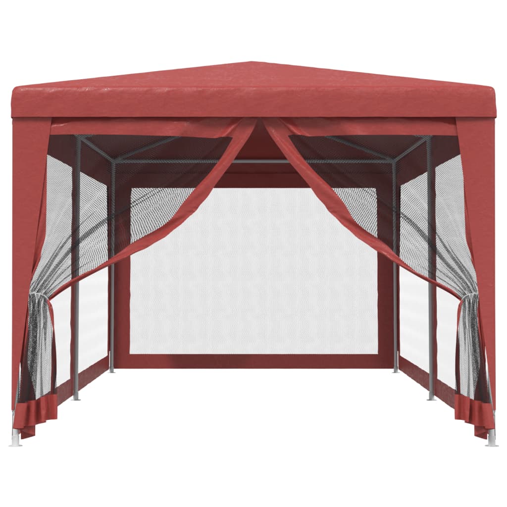 Tenda da festa Vidaxl con 6 pareti laterali a maglie 3x6 m hdpe rosse