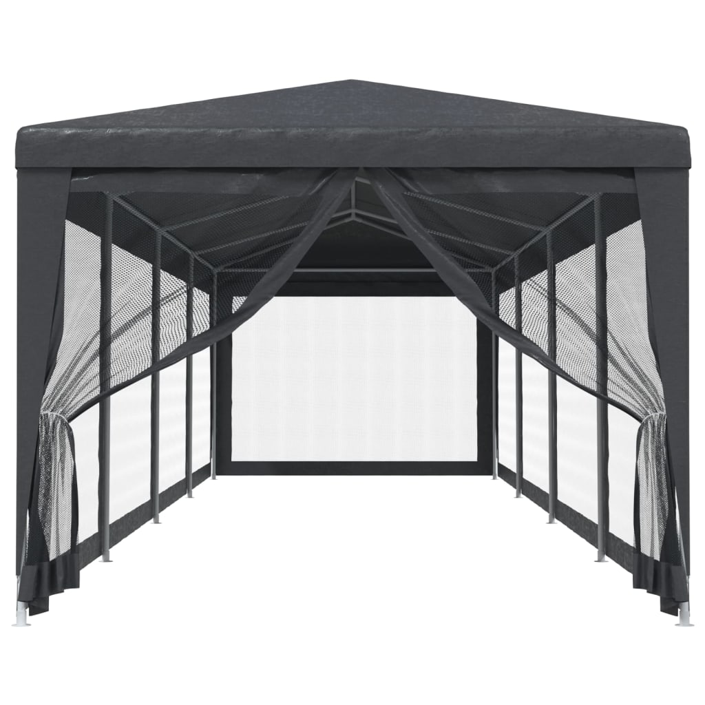 Vidaxl Party Tent med 10 nettingssidevegger 3x12 M HDPE Anthracite -farget