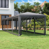 Vidaxl Party Tent med 10 nettingssidevegger 3x12 M HDPE Anthracite -farget