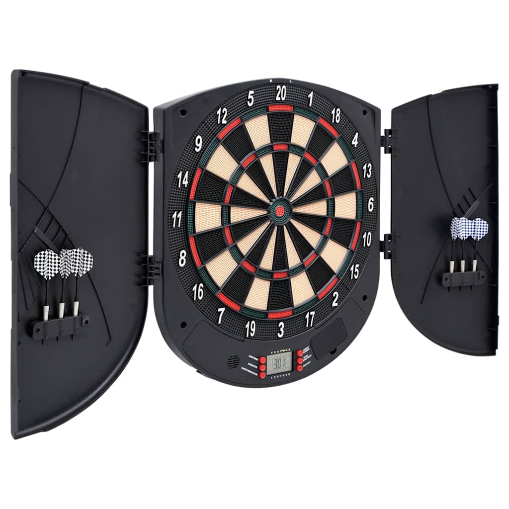 Vidaxl Dartboard elektresch mat Darts Polyprope schwaarz