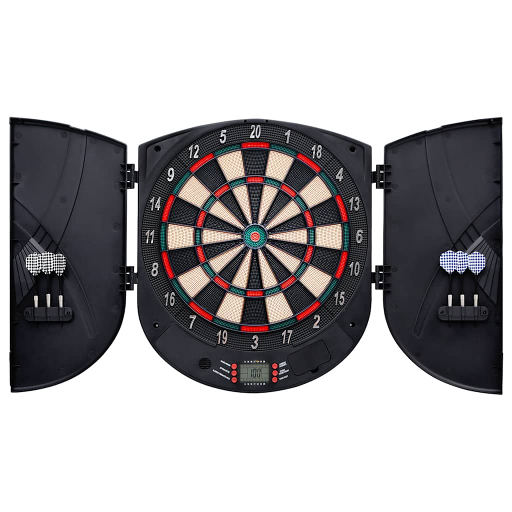 Vidaxl Dartboard elektresch mat Darts Polyprope schwaarz