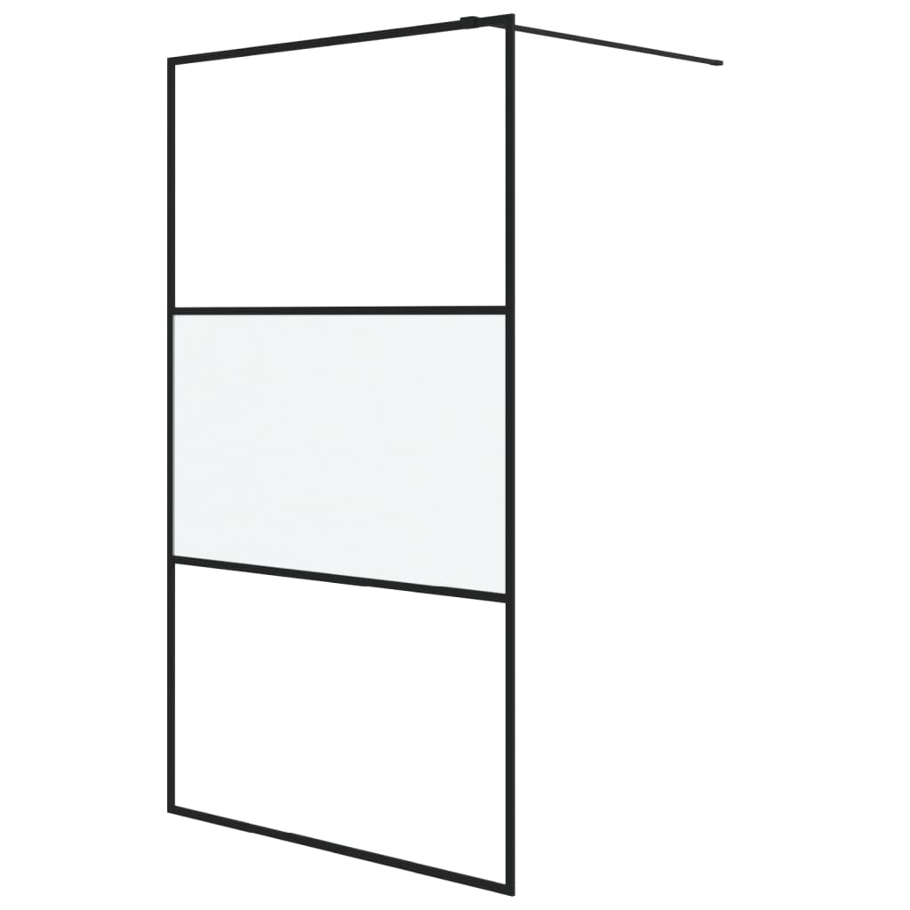 Vidaxl Walk-in Showning Wall 115x195 cm halfmat esg-glas černá