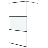 Vidaxl Walk-in Showning Wall 115x195 cm halfmat esg-glas černá