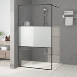 Vidaxl Walk-in Showning Wall 115x195 cm halfmat esg-glas černá