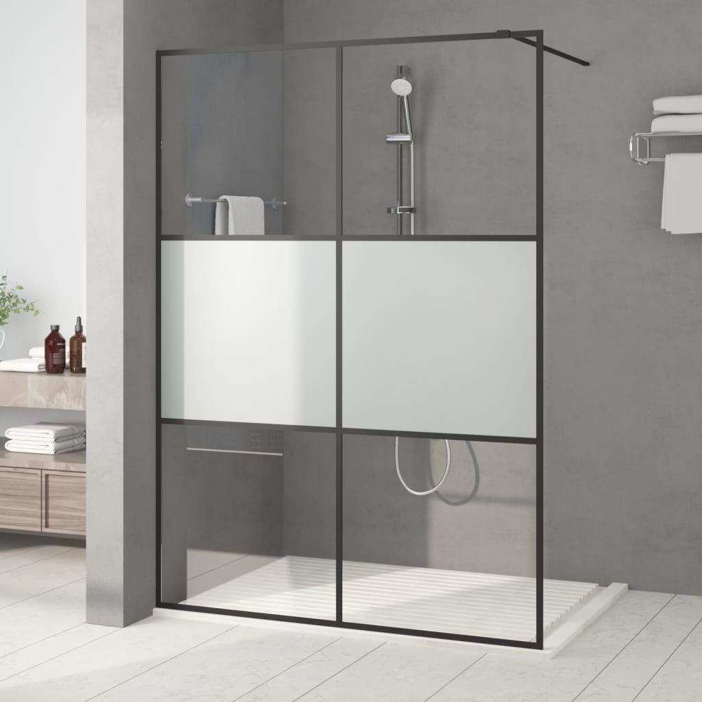 Vidaxl Walk-In Sprchová zeď 140x195 cm poloviční matka esg sklenice černá