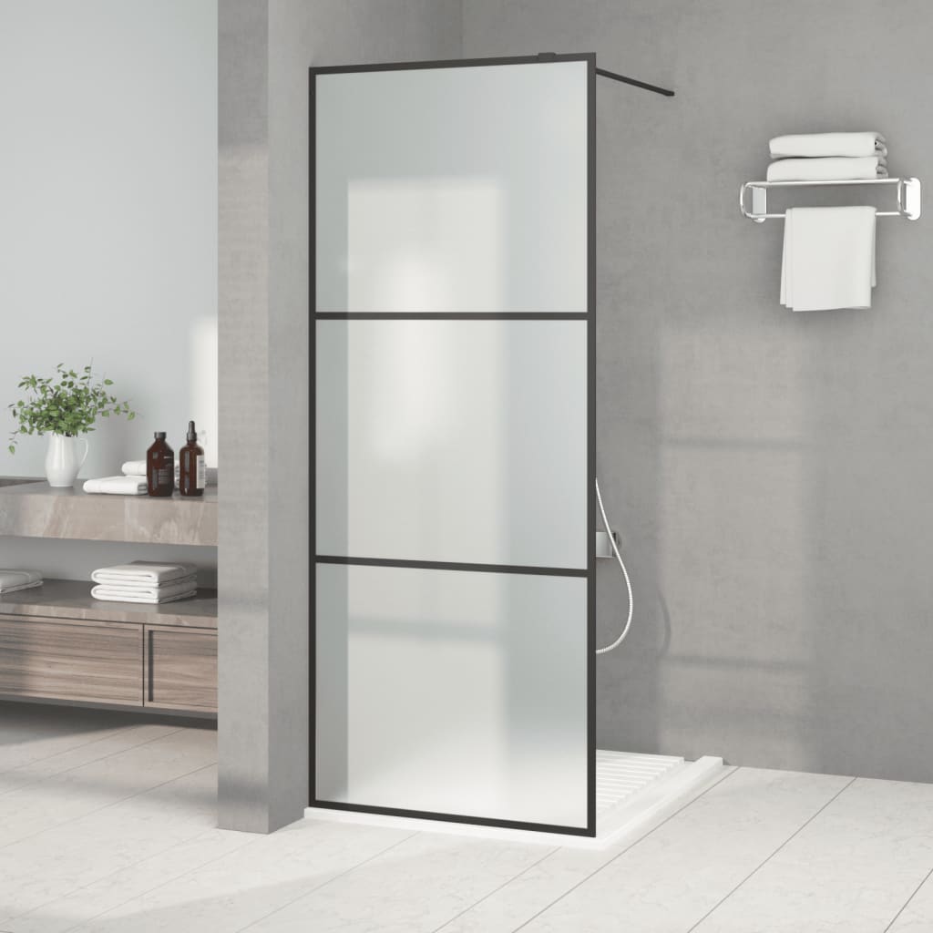 Vidaxl Walk-in Shower Wall 80x195 cm mat esg szklany czarny