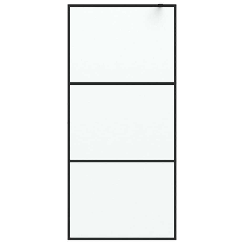 Vidaxl Walk-In Sprchová zeď 90x195 cm rohož esg sklenice černá