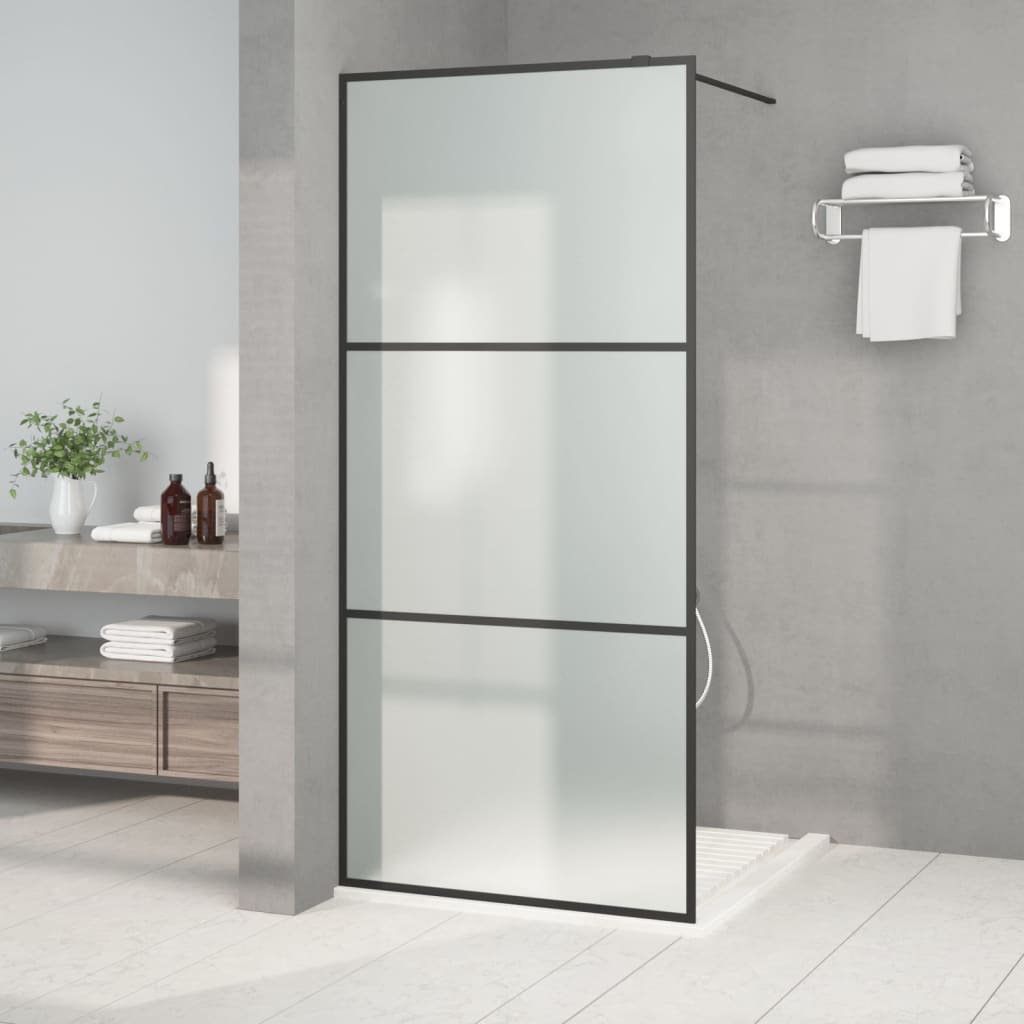 Vidaxl Walk-In Sprchová zeď 90x195 cm rohož esg sklenice černá