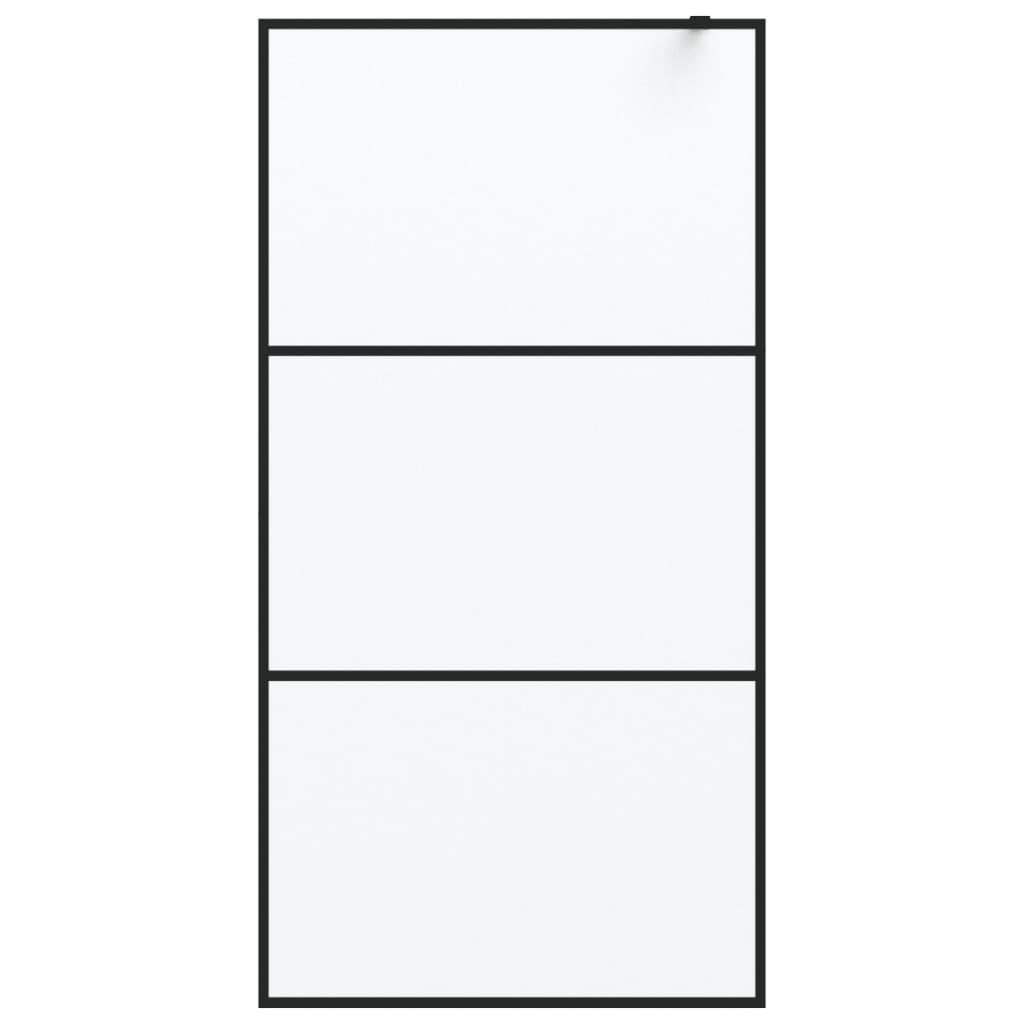 Vidaxl Walk-in Shower Wall 100x195 cm Matte ESG Glass Black