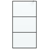 Vidaxl Walk-in Shower Wall 100x195 cm Matte ESG Glass Black