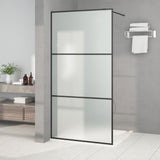 Vidaxl Walk-in Shower Wall 100x195 cm Matte ESG Glass Black