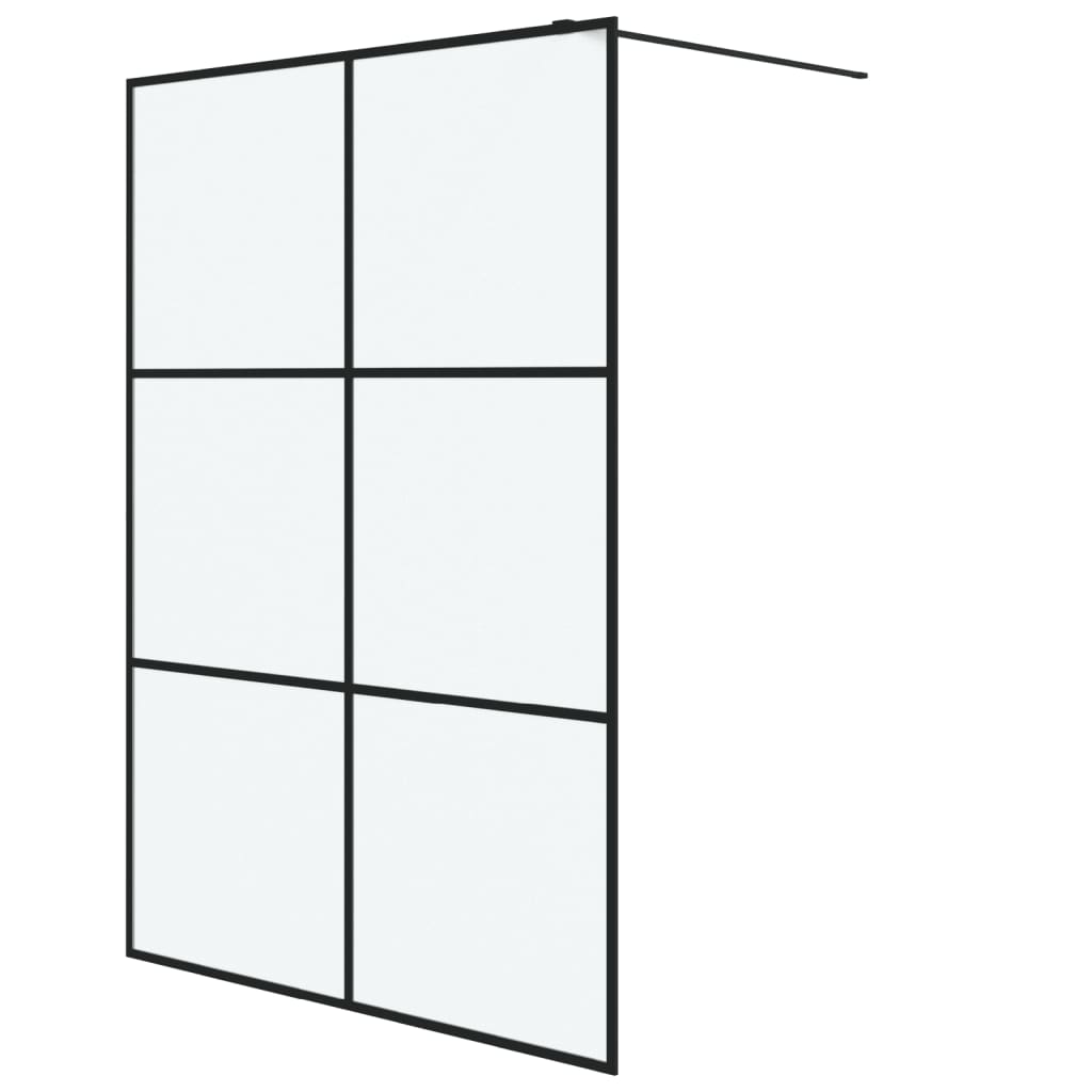 Vidaxl Walk-In Sprchová zeď 140x195 cm rohož Esg Glass Black