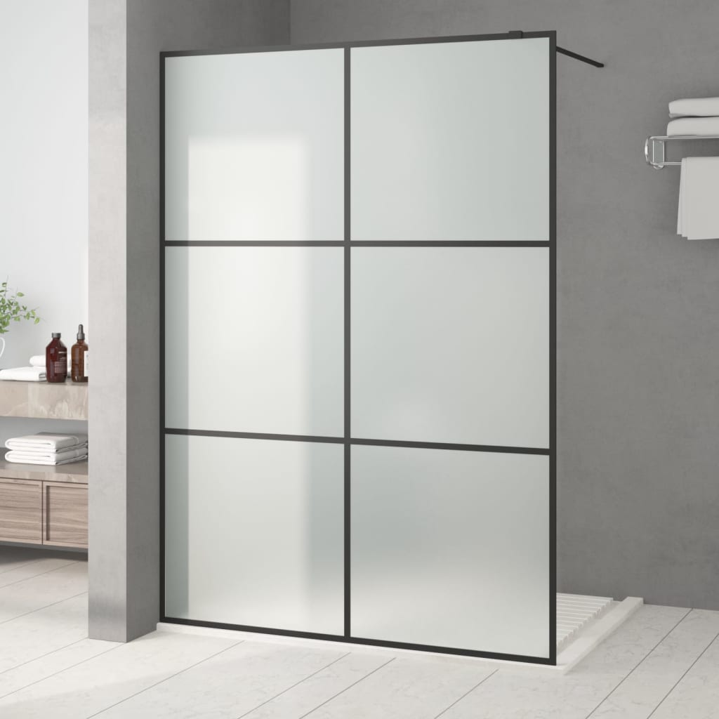 Vidaxl Walk-In Sprchová zeď 140x195 cm rohož Esg Glass Black