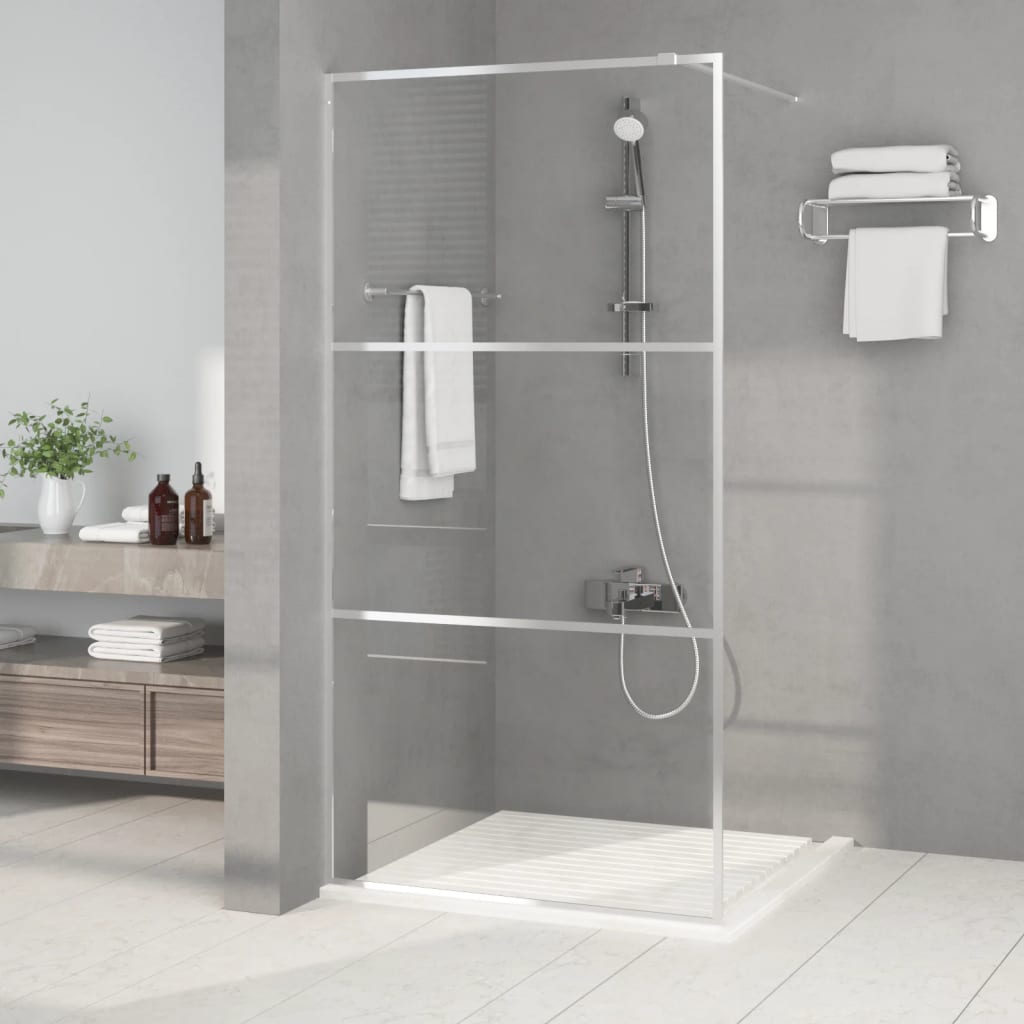 Vidaxl Walk-In Shower Mall 100x195 cm de vidrio transparente de vidrio de plata