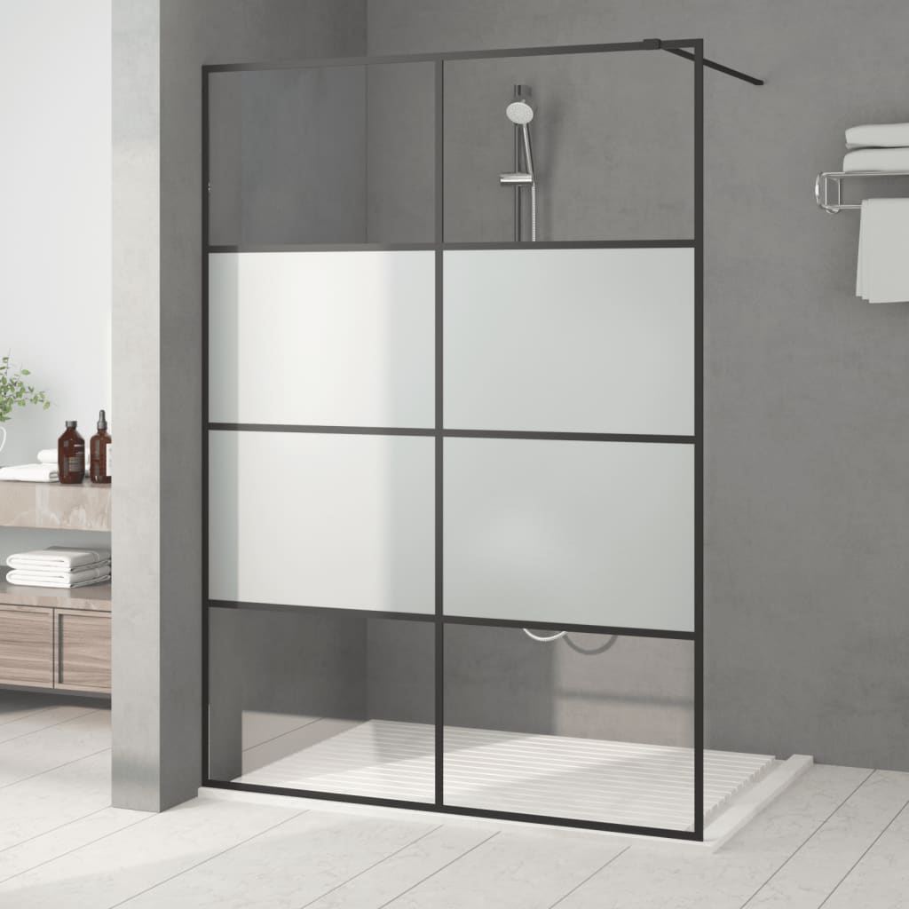 Vidaxl Walk-In Sprchová zeď 140x195 cm poloviční matka esg sklenice černá