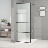 Vidaxl Walk-in shower wall 80x195 cm Mat ESG glass black