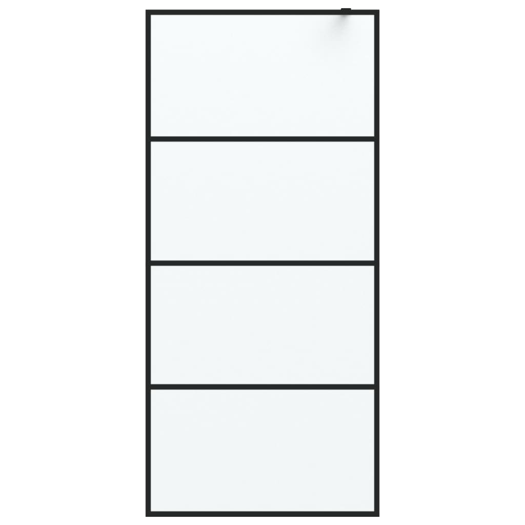 Vidaxl Walk-in Shower Wall 90x195 cm Mat ESG Glass Black