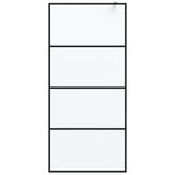 Vidaxl Walk-in Shower Wall 90x195 cm Mat ESG Glass Black