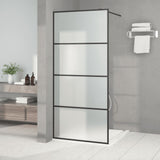 Vidaxl Walk-in Shower Wall 90x195 cm Mat ESG Glass Black