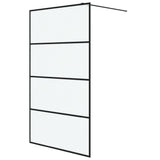 Vidaxl Walk-In Sprchová zeď 115x195 cm rohož esg sklenice černá