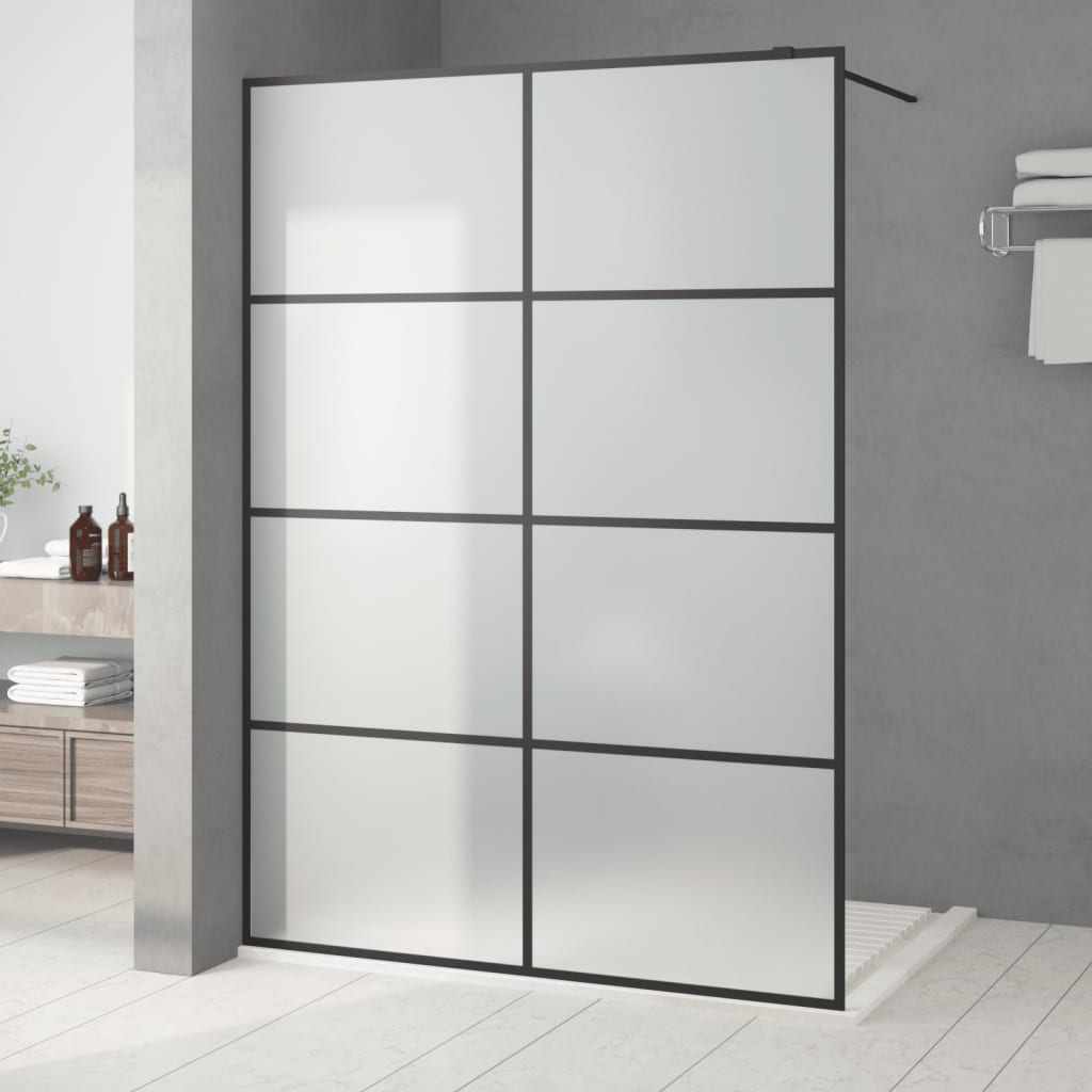 Vidaxl Walk-In Sprchová zeď 140x195 cm rohož Esg Glass Black