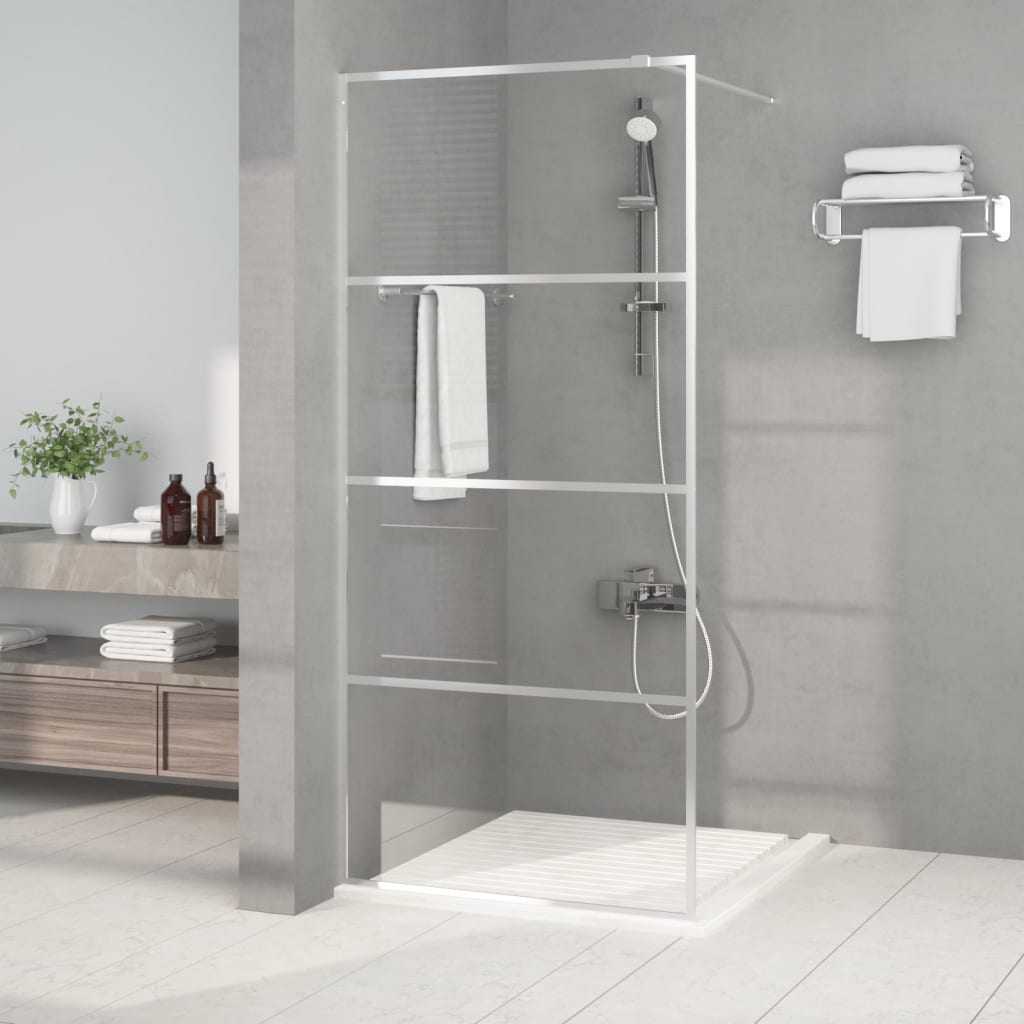 Vidaxl Walk-In Shower Mall 90x195 cm de vidrio transparente de vidrio de plata