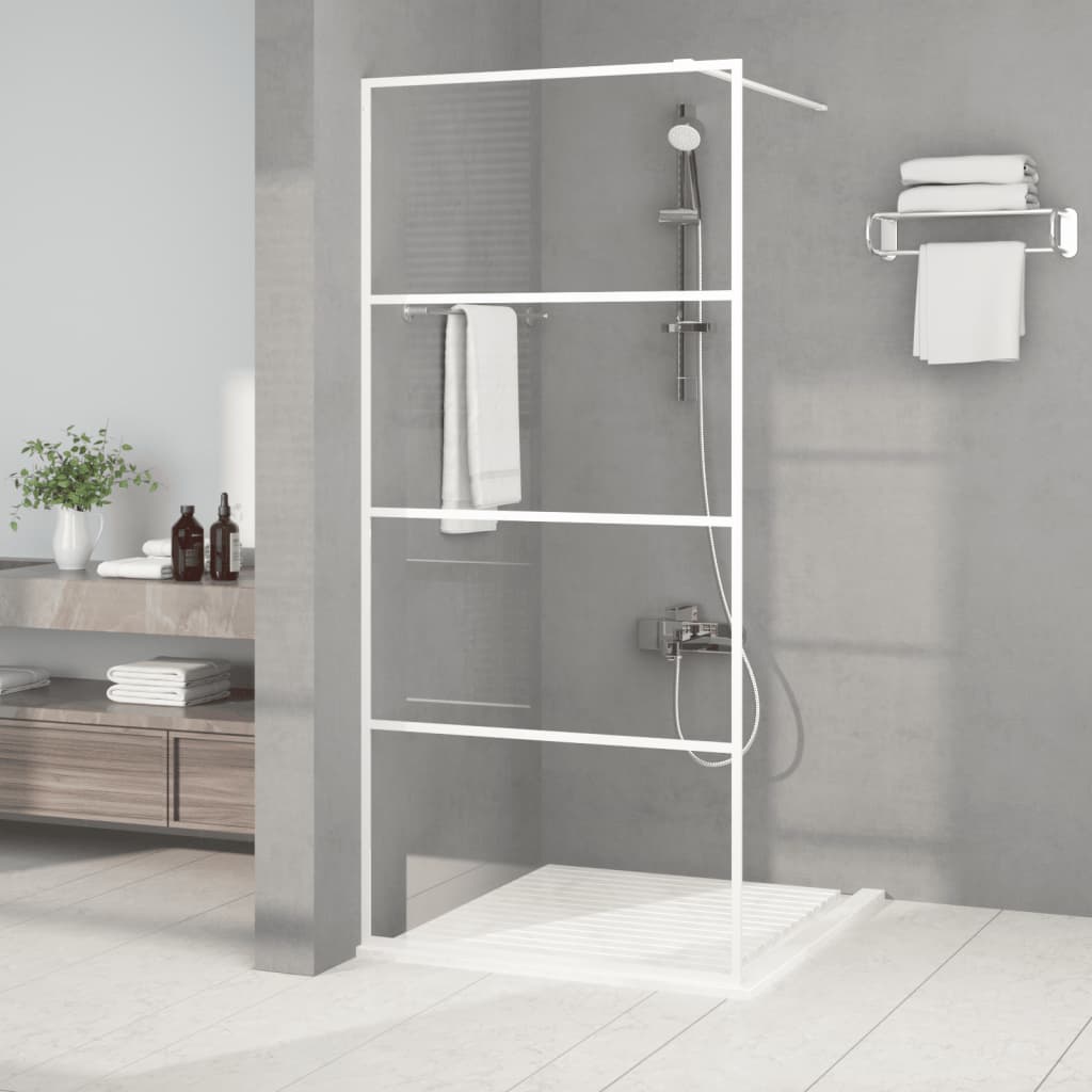 Vidaxl Walk-in shower wall 90x195 cm Transparent ESG glass white