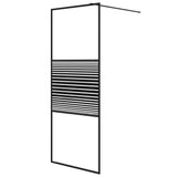 Vidaxl Walk-in shower wall 80x195 cm Transparent ESG glass black