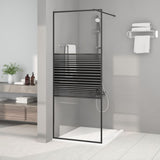 Vidaxl Walk-in shower wall 80x195 cm Transparent ESG glass black