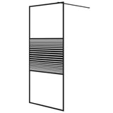 Vidaxl Walk-in Shower Wall 90x195 cm przezroczysty ESG szklany czarny