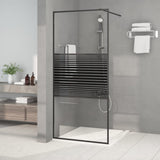 Vidaxl Walk-in Shower Wall 90x195 cm przezroczysty ESG szklany czarny