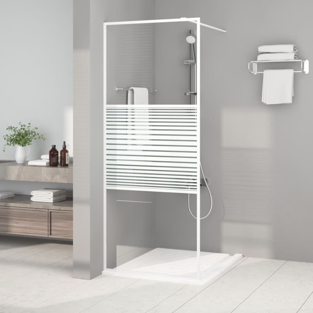 Vidaxl Walk-in Shower Wall 80x195 cm przezroczysty ESG Glass White