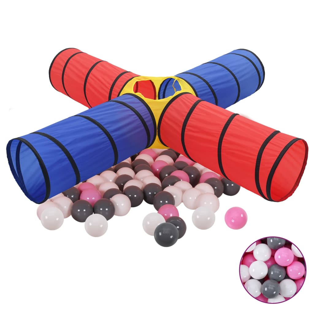 Vidaxl Children's Play Tunnel with 250 balls multi -colored