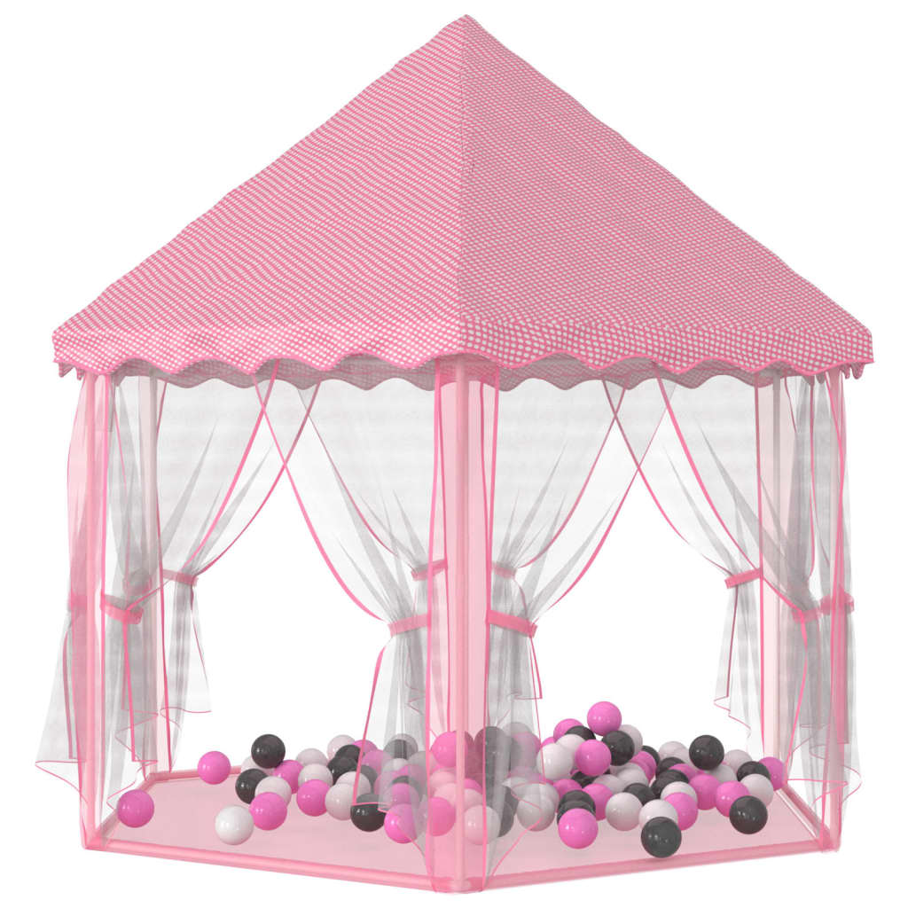 VidaXL Prinsessenspeeltent met 250 Ballen 133x140 cm roze