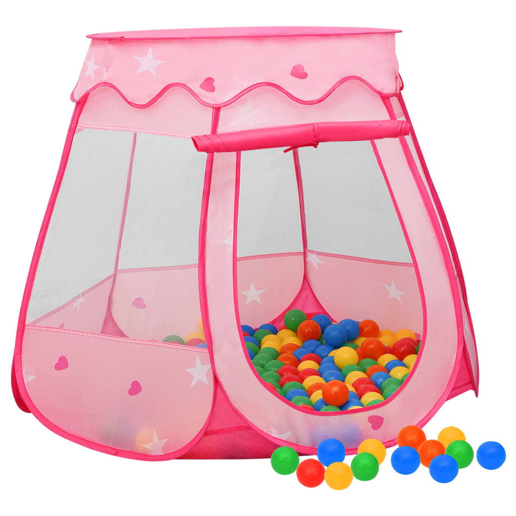 VidaXL Kinderspeeltent met 250 ballen 102x102x82 cm roze