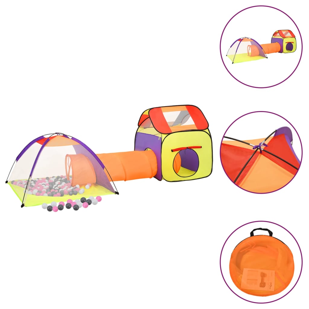 Vidaxl Children's Play Tent z 250 piłkami 338x123x111 CM Multi -Colored