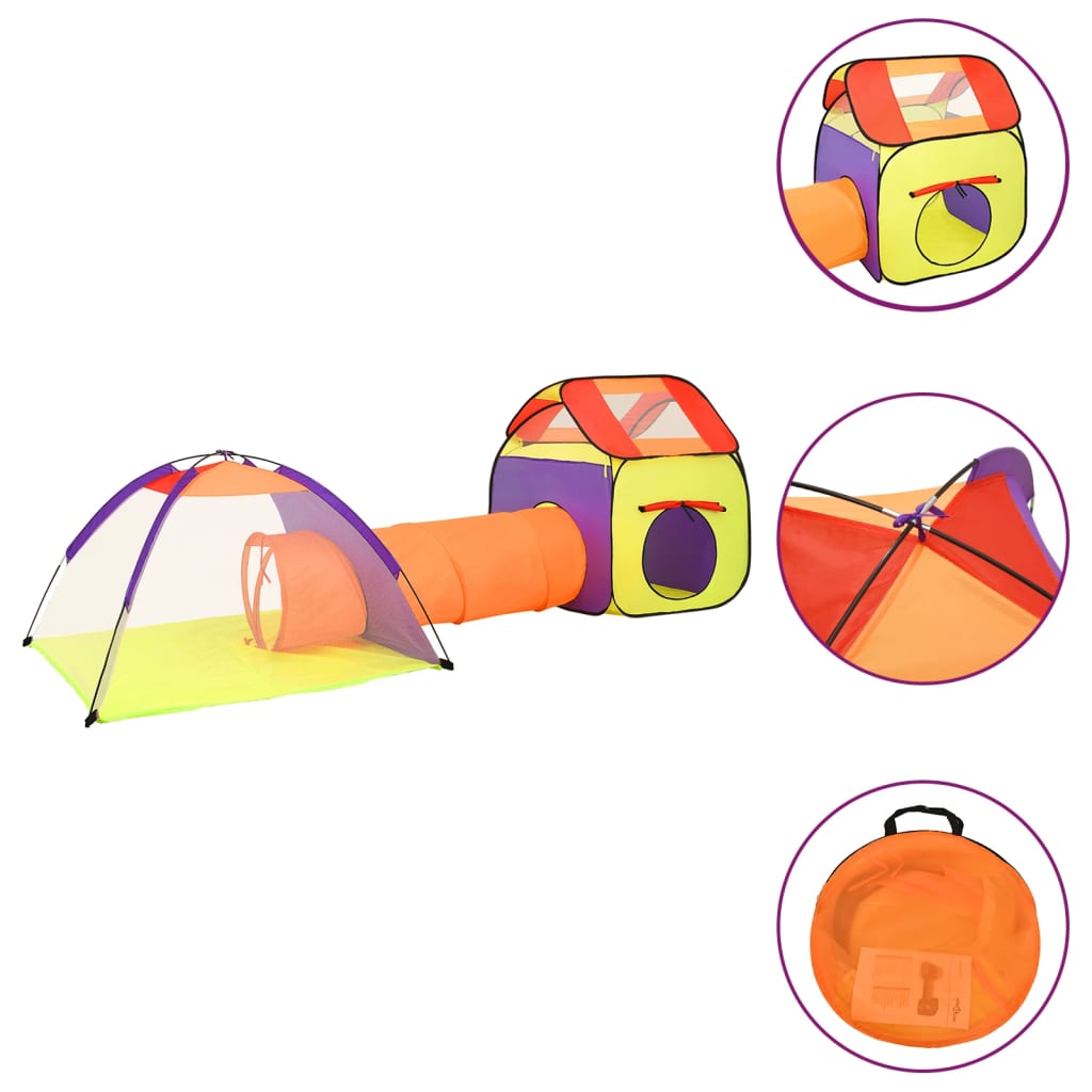 VidaXL Kinderspeeltent met 250 ballen 338x123x111 cm meerkleurig