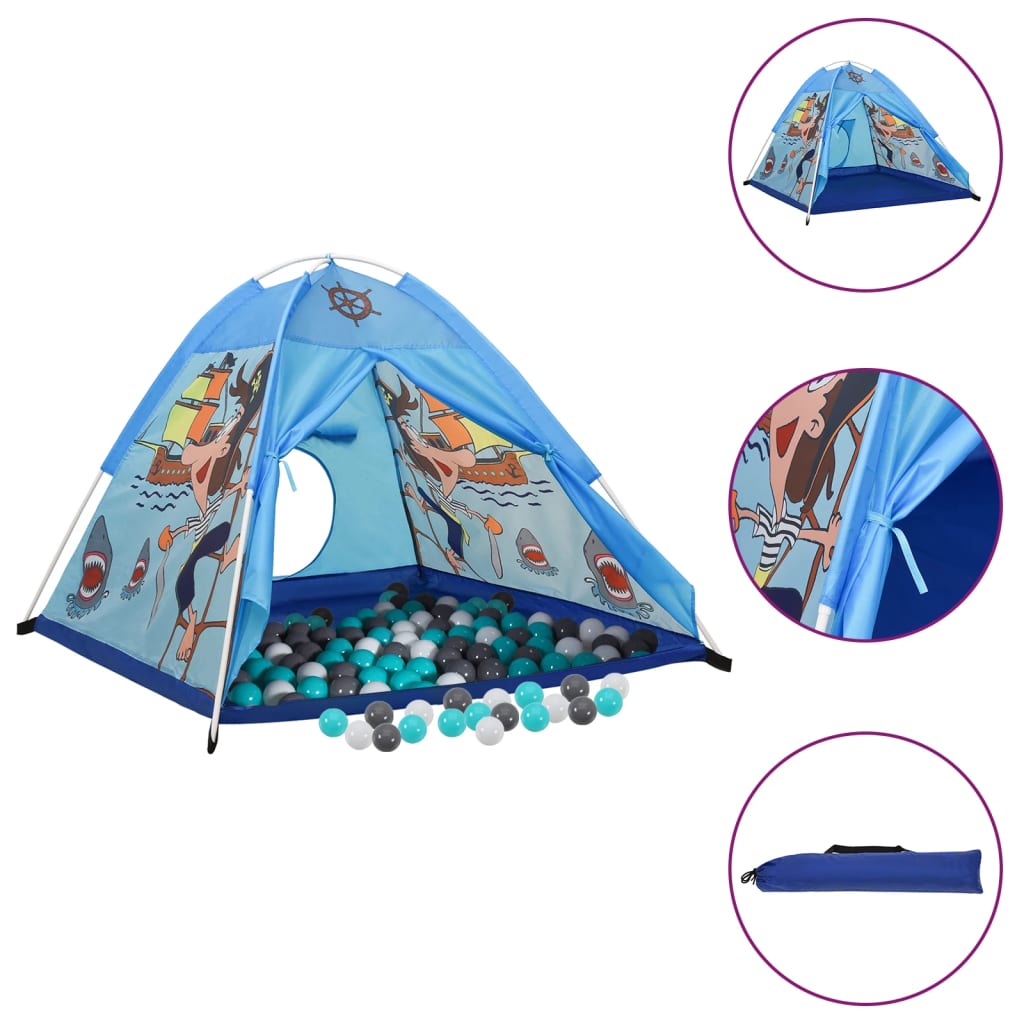 VidaXL Kinderspeeltent met 250 ballen 120x120x90 cm blauw