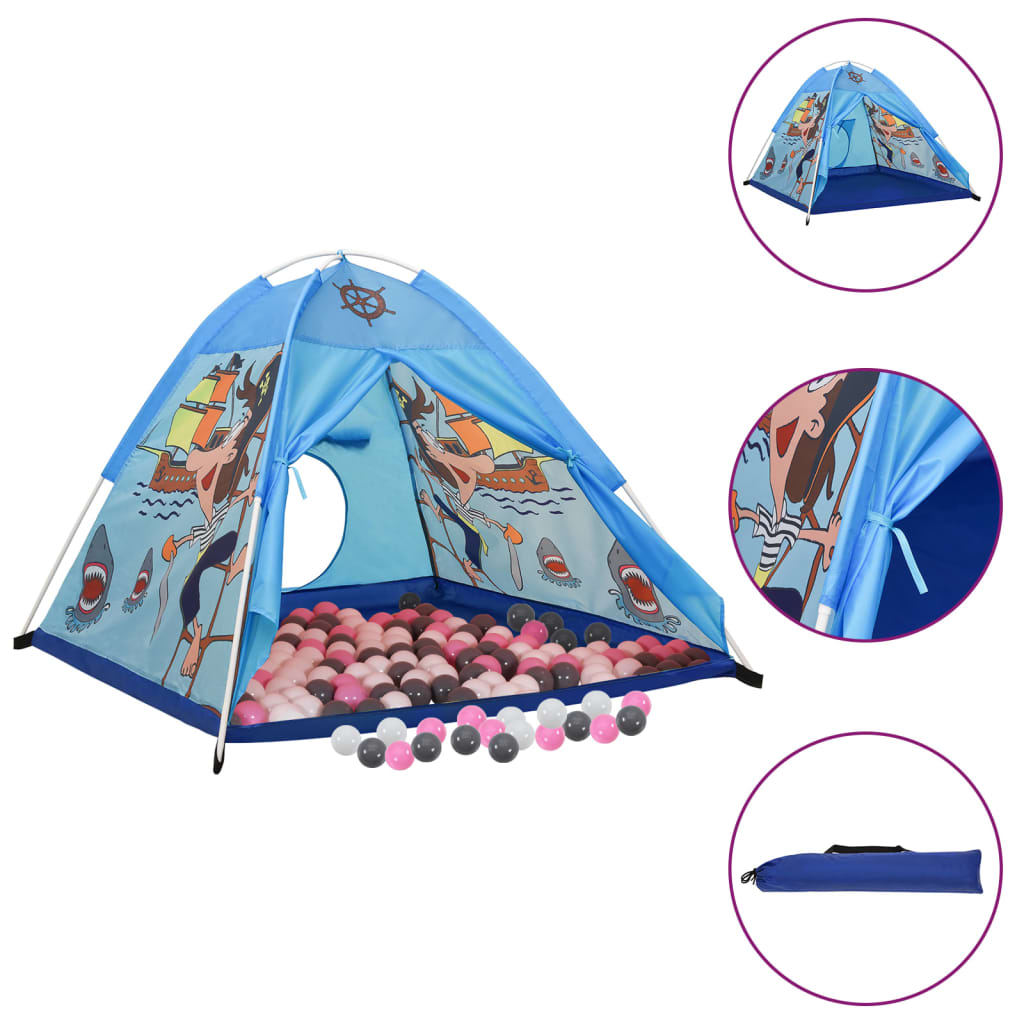 Tenda da gioco per bambini Vidaxl con 250 palline 120x120x90 cm blu