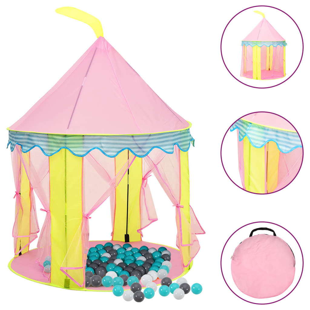 Vidaxl Children's Play Telt med 250 baller 100x100x127 cm rosa