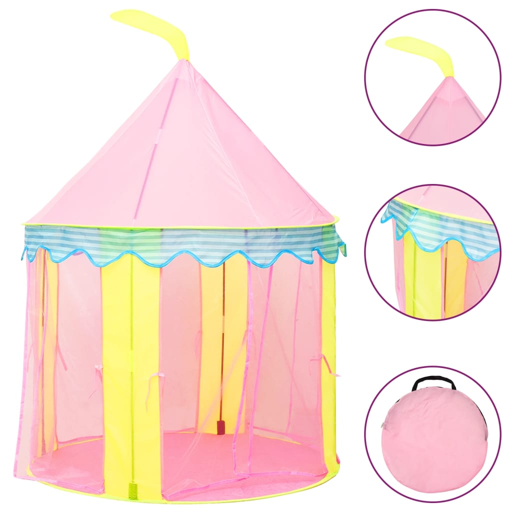 Tenda da gioco per bambini Vidaxl con 250 palline 100x100x127 cm rosa