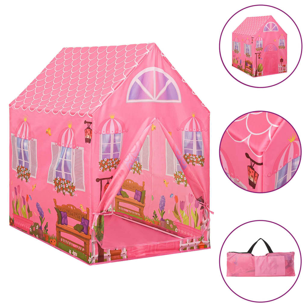 Vidaxl Children's Play Tent avec 250 balles 69x94x104 cm rose