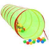 VidaXL Kinderspeeltunnel met 250 ballen 175 cm polyester groen