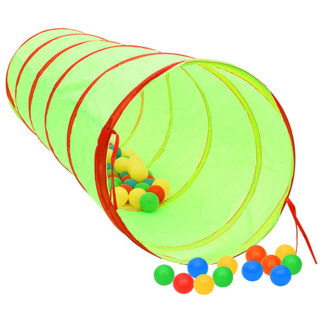 VidaXL Kinderspeeltunnel met 250 ballen 175 cm polyester groen