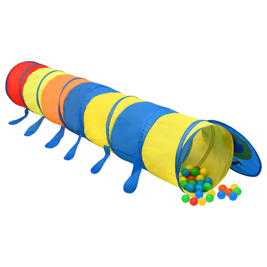 Vidaxl Kinderspieltunnel mit 250 Bällen 245 cm Polyester Multi -Colored