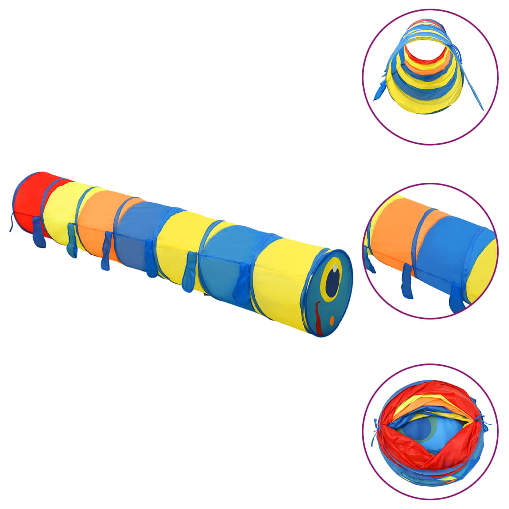 Vidaxl Children's Play Tunnel with 250 balls 245 cm Polyester multi -colored